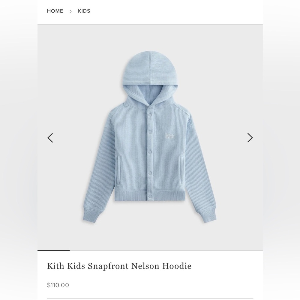 Kith kids Snap Front Nelson Hoodie